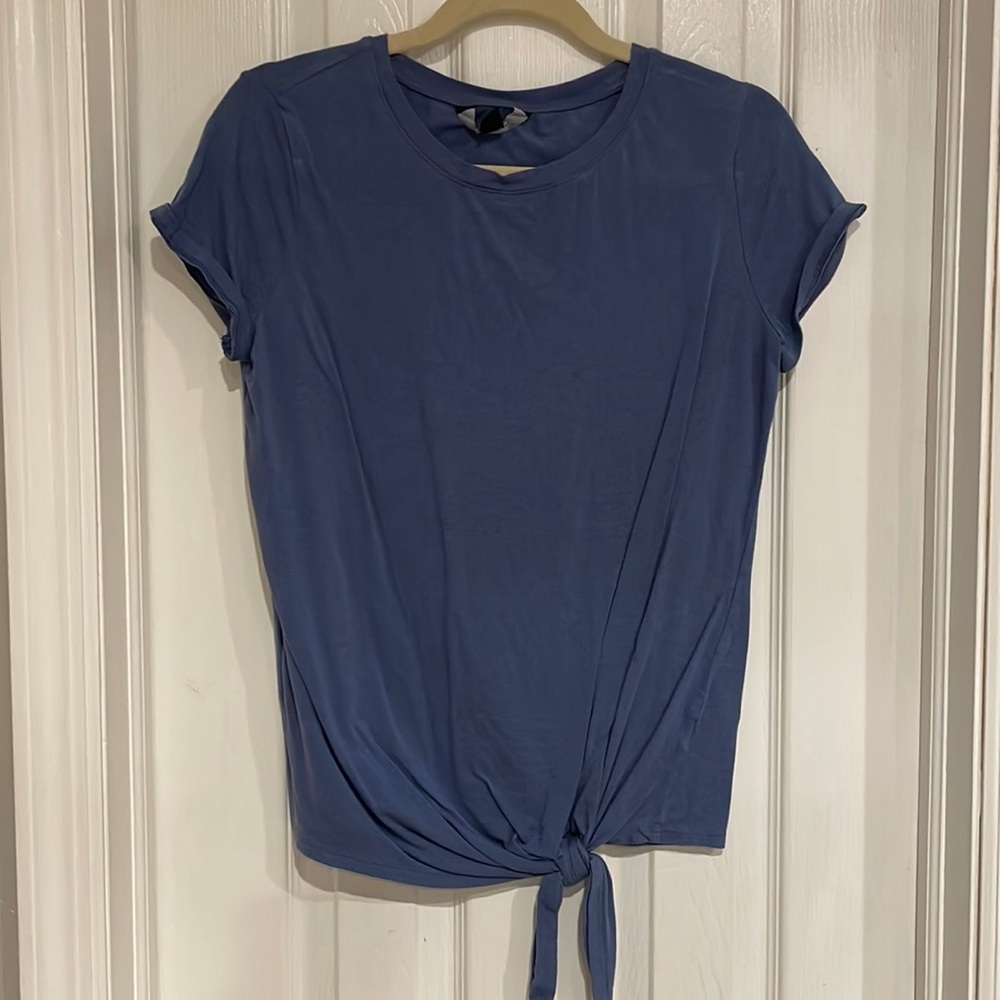 Blue Front Tie Tee
